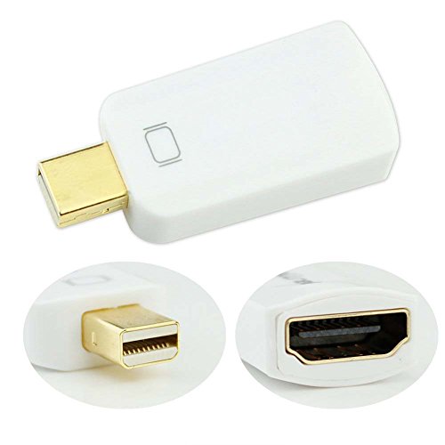 DP auf HDMI Konverter – SODIAL(R)Mini Displayport auf HDMI Adapter – Mini DP auf HDMI Konverter Full HD 1080p fuer Apple Macbook, Macbook Pro, Imac, Macbook Air, Mac Mini Laptop – Video- und Audio-uebertragung – Thunderbolt Kompatibel – Weiss - 3