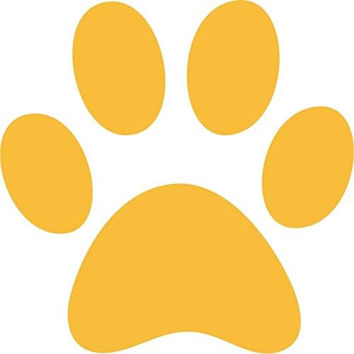 Red Leader Clothing 6 x Large Dog/Puppy Paw Print Gloss Decals Car Bumper Wall Play Area Grooming (Golden Yellow)