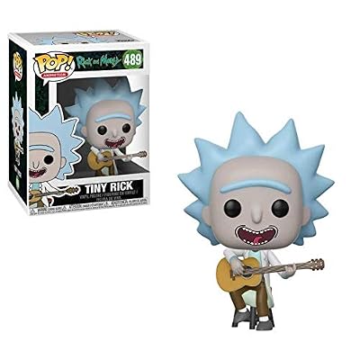 Funko- Figurines Pop Vinyl: Rick & Morty: Tiny Rick w/Guitar (Exc) Collectible Figure, 34215, Multicolour