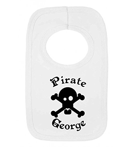 Personalised Pirate Name Skull And Crossbones Customise With Name Pullover Baby Bib