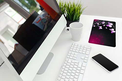 Silent Monsters Gaming und Office Mauspad 24 x 20 cm, Mousepad Design red butterfly - 4