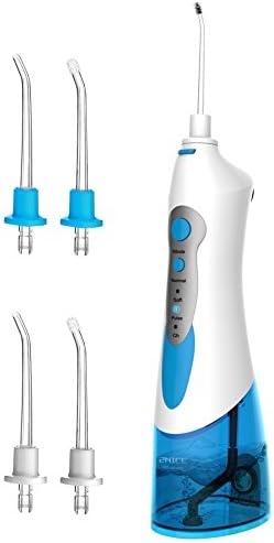 2NICE Water Flosser, Portable Oral Irrigator Rechargeable Dental Flosser IPX7 Waterproof 3-Mode Dental Care Waterjet High Capacity Water Tank with 4 Tips(Blue)