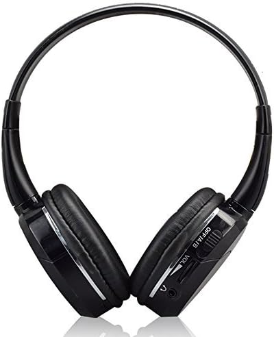 WZMIRAI Two Channel Universal Rear Entertainment System Wireless IR Infrared Convenient Headphones DVD Player Adjustable Headsets for In-Car Video tv Audio Listening