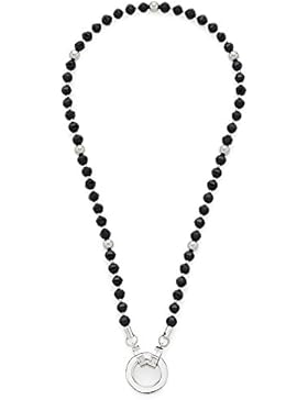 Leonardo Jewels Damen Halskette schwarz Perla Darlin's Edelstahl Glas 45.0 cm