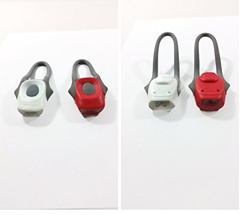 LED Fahrrad-Licht Set Abnehmbar Silikon Rad-Beleuchtung Lampe Leuchte Front- und Rücklicht für Kinder & Erwachsene (Weiß+Rot, je 1 Stück) - 4