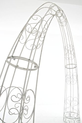 CLP XXL Metall-Rosenbogen TOSKANA, extra breit = 250 cm, Höhe 292, Tiefe 45 cm antik weiß - 4