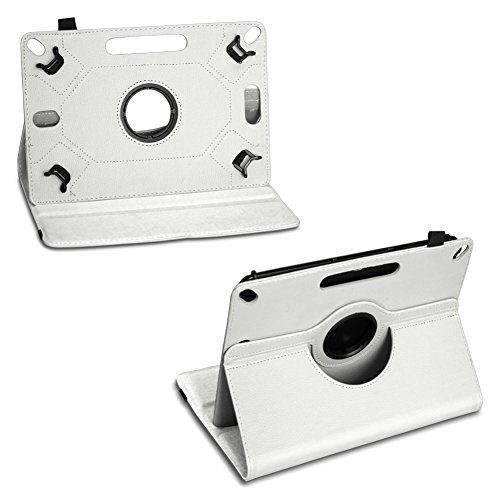 Tablet Schutz Hülle für Samsung Galaxy Tab A6 10.1 2016 aus hochwertigem Kunstleder mit Standfunktion 360° Drehbar kombiniert Schutz und Design Cover Case von NAUCI, Farben:Weiß - 4