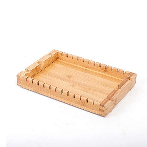 Preisvergleich Produktbild Vlook 2Pcs natürliche hölzerne Umhüllung-Platte, festes Bambusholz-Umhüllung-Tellersegment, umweltsmäßig die Sicherheit, die einfach ist zu säubern, für im Freiengrill-Küche