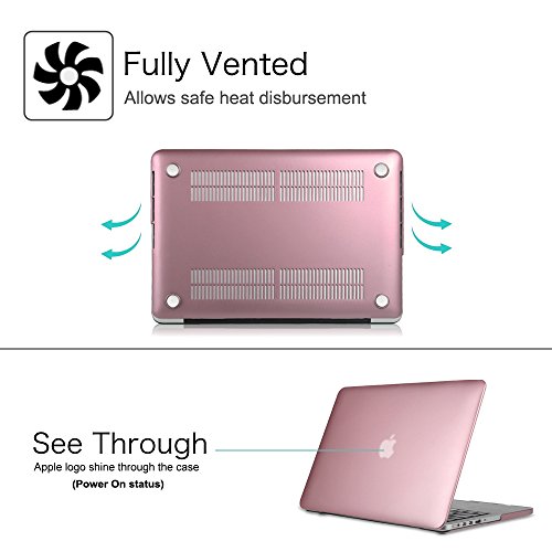 Fintie MacBook Pro 13 Retina Hülle (NO CD-ROM Drive) – Ultra Slim Plastik Hartschale Schutzhülle Snap Case für Apple MacBook Pro 13.3 Zoll mit Retina Display (A1502 / A1425), Roségold - 5