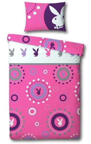 PLAYBOY REVERSIBLE SINGLE BED DUVET QUILT COVER BEDDING SET OFFICIAL - NEW