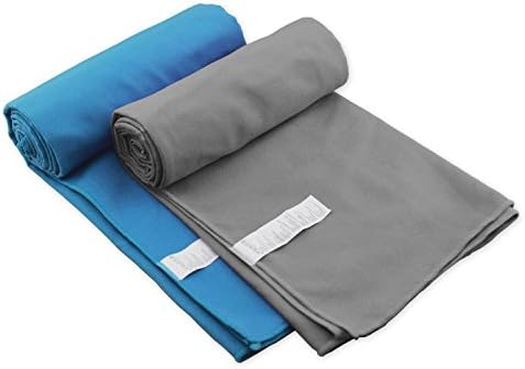 Microfiber Towel Ultra Compact Absorbent and Fast Drying Travel Sports Towels Premium Grade Antimicrobial Treated for Travel, Sports, Gym, Camping, Swim, Yoga, Pilates, Bikram, Beach, Bath or at Home (Blue)
