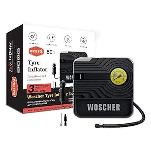 Woscher 801 Rapid Performance Car Air Pump Portable Tyre Inflator (12V) with LED Light