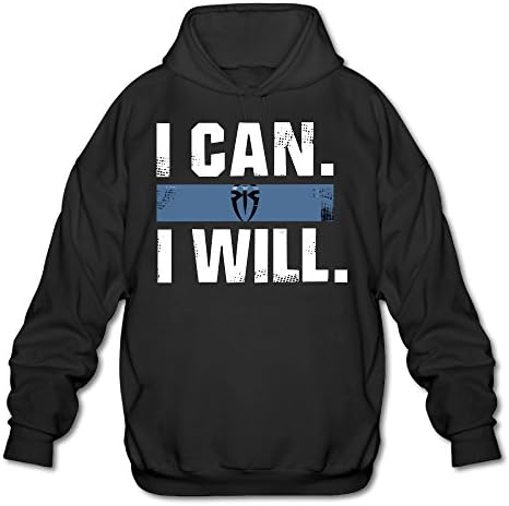 POOZ Men's Roman Reigns I Can I Will Hoodie Black -  Black - 