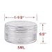 KKMore 5G/5ML Refillable Clear Plastic Cosmetic Container Jars With Clear Screw Cap Lids BPA Free Pack of 50