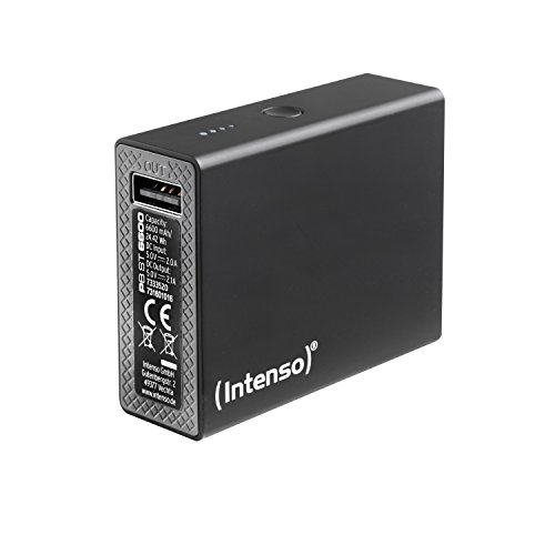Intenso 7333520 Powerbank ST6600 Soft Touch externes Ladegerät (6600mAh) für Smartphone/Tablet PC/MP3 Player/Digitalkamera schwarz