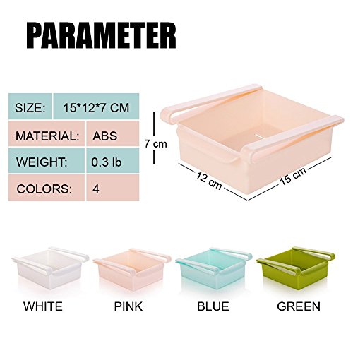 Kühlschrankbox Küchen Aufbewahrungsbox Schublade Aufbewahrungskiste Dekobox Optik (Blau) - 6