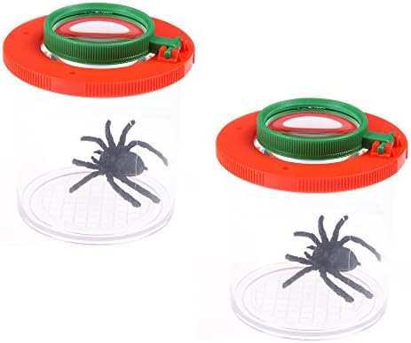 WuliRose 2 Pcs Insects Viewer Double-lens Magnifying Bug Viewer Jars for Kids School Field Work