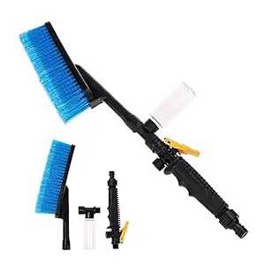 BLUE TICK Retractable Long Handle Car Wash Brush Water Foam Flow Auto Cleaning Brushes Care Washer Tire Clean Tool (Blue)