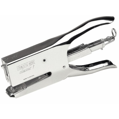 Rapid Pince Agrafeuse K1, Bureau et Magasin, Grande Capacité, 50 feuilles, Métal, Pour agrafes 26/6 et 26/8, Chrome mat, 10510602