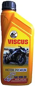 Viscus 4T Petrol Engine Oil for Bikes Victor Premium 4T 10W30 SN/MA2 (900) ML Drain Interval 10000+ Kms