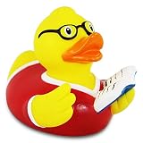 HC-Handel 916752 Vinyl Badeente Lehrer Gummiente 8 cm