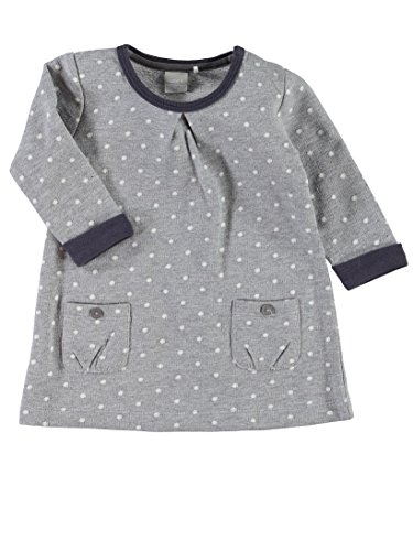 NAME IT Baby Girls Nitnora Nb So Swe Dress Ger 515 Polka Dot Crew Neck Long Sleeve Dress, Multicoloured (grey Melange), 6-9 Months (Manufacturer size: 74)