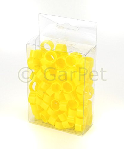 Clipsringe Hahn Küken Hühner Vögel Enten Ring Ringe Kunststoff 8 12 16 mm 100 St (12mm, gelb)