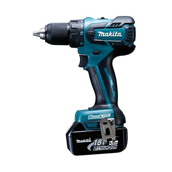 Makita Akku-Bohrschrauber, (18 V/4,0 Ah, 2 Akkus und Ladegerät im Makpac), DDF459RMJ
