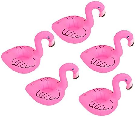 BE UNICORN | 5 inflatable flamingo drink holder | beer pong | snack bowl | for cans, cups, glasses, bottles | perfect deco for every party