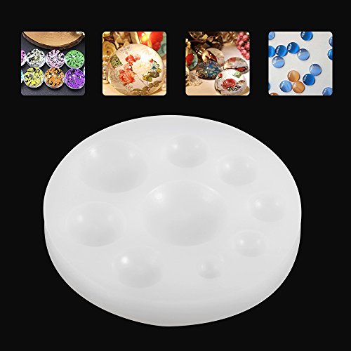 Anself DIY Gießform Epoxy Schmuckguss-Form für Schmuck und Nagel Deko, Kleine und große runde Vertiefungen - 3