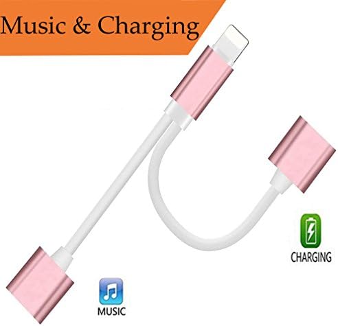 Lighting Adapter for iPhone X, iPhone 8/8 plus, iPhone 7/7plus, Lightning Audio + Charge Splitter for IOS 11 Lighting Adapter Headphone Jack Audio &amp; Charge Cable for Chagring &amp; Listening Support Calling Function &amp; Music Control Devices – Headphone Adapter,4 in 1 Lightning to Headphone Jack Adapter, Charge and Listen for iPhone X/iPhone 8/iPhone 8Plus/iPhone 7/iPhone 7Plus(Support iOS 10.3; iOS 11)