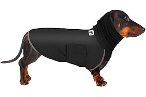 ARVOV Dachshund Coats, Dog Winter Coat Warm Waterproof, Dachshund Raincoat Waterproof Clothing, Miniature Dog Coat, Raincoats for Dogs Small (Black, 2XS)