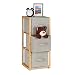 Produktbild Relaxdays Bambusregal mit 3 Faltkörben, freistehendes Badregal mit 3 Ebenen, Holz, HxBxT: 74,5 x 32 x 33 cm, natur/grau