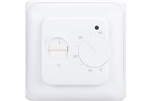 Mechaniczny termostat pokojowy Wengart WG01, AC230V 16A do elektrycznych urządzeń grzewczych z sondą czujnika podłogowego Biały