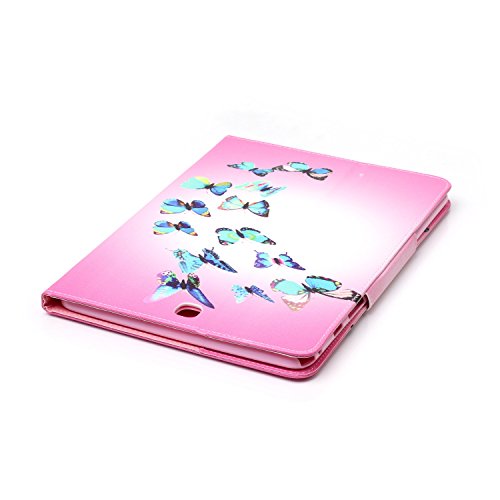 Samsung Galaxy Tab A 9.7 SM-T550 Hülle, Deenor Bunt Painting und Stilvoll Brieftasche Tasche PU Leder Flip Protective Stand Tasche Schutzhülle Hülle für Samsung Galaxy Tab A 9.7 SM-T550.[Blue Butterflies] - 5