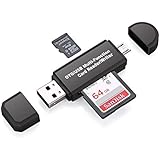 Vanja Micro USB OTG Adapter and USB 2.0 Portable Memory Card Reader for SDXC, SDHC, SD, MMC, RS-MMC, Micro SDXC, Micro SD, Micro SDHC Card and UHS-I Cards