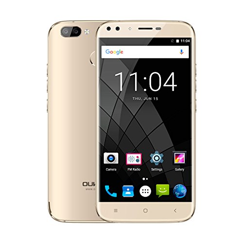 Handy ohne Vertrag, Oukitel U22 5.5 Zoll Smartphone (GroÃŸe Batterie 2700mAh, Android 7.0, 2GB +16GB Interner Speicher, 13MP + 8MP) Handy mit 2 Simkarten GPS Bluetooth WIFI-Gold