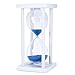 Produktbild HuaYang Sanduhr Holz Sand Zeitschaltuhr 30 Minuten Haus Deko Weißer Rahmen blau Sand
