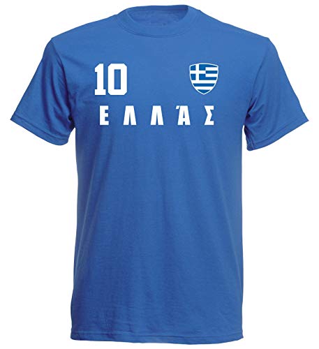 aprom – Griechenland Kinder T-Shirt Trikot ALL-10 Blau – WM 2018 Fußball (152)