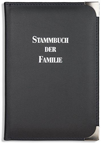 Stammbuch der Familie -Coiro-, Familienstammbuch, sehr dunkles Blau, ECHTES RINDLEDER, Silberprägung, Ringmechanik, Motiv Klassische Schrift mit Ziernaht und silberfarbenen Ecken