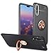 Price comparison product image Newseego Compatible for Huawei P20 Pro Case,360° Adjustable Ring Stand, Frosting Thin Soft Protective and Finger Ring Holder Kickstand Fit Magnetic Car Mount Cover for Huawei P20 Pro-Black+Rose