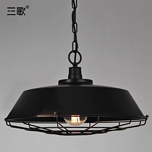 Quietness @ Pendant Lighting Modern LED Chandelier Creative Industries Loft Hanging Lamp for Dining Room Bedroom Living Room Warehouse black large (46cm*46cm)