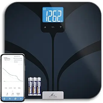 Greater Goods Weight Gurus Bluetooth Smart Connected Body Fat Scale with Large Backlit LCD (Black)