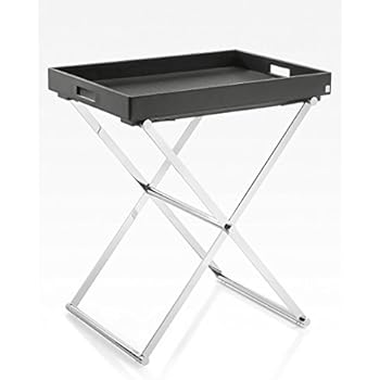 JOOP! HOMELINE, Beistelltisch klappbar mit Tablett XL, Schwarz u. Chrom ...