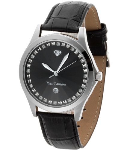 Yves Camani Herrenuhr Quarz Lederarmband Mineralglas BIG TWINKLE  schwarz/schwarz YC1028-D Yves Camani Herrenuhr Quarz Lederarmband Mineralglas BIG TWINKLE  schwarz/schwarz YC1028-D