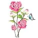 Produktbild GADIEMKENSD Bedroom Removable Wall Stickers Living Room for Home Kitchen DIY Nursery Roommates Artwork Family Decoration with Blossom Butterfly Flowers Creature Decal Large Rose VC31
