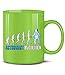 Produktbild love-all-my-shirts Astronaut Evolution Beruf Kollege Arbeit 4675 Fun Tasse Becher Kaffeetasse Kaffeebecher Grün-Blau