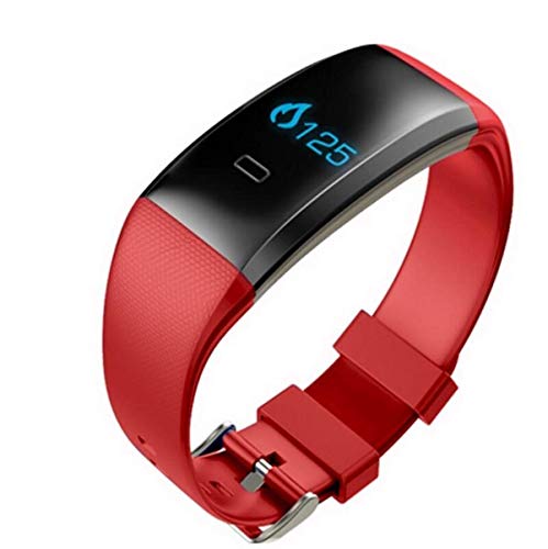 Preisvergleich Produktbild Weekendy Statischer und dynamischer Herzfrequenz-Blutdruck-Blut-Sauerstof... Armband-Schritt-Kalorien-Sport-Uhr-Wa... intelligente Anzeige, Rot-OneSize