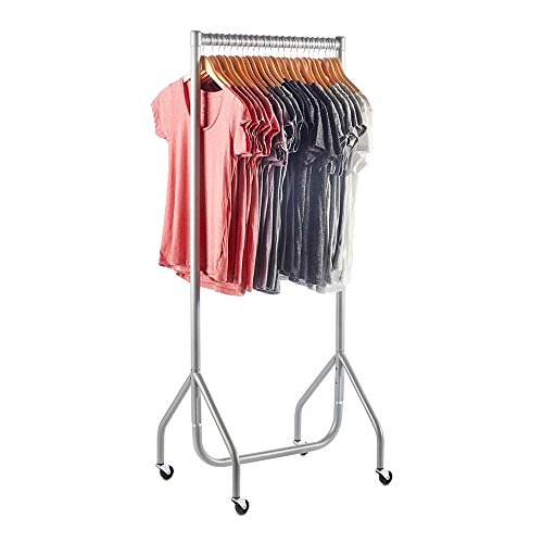 Shopfitting Warehouse Stabiler, Großer Kleiderständer, Garderobenständer – Robuste 61cm lange Profi-Kleiderstange komplett aus Stahl in Silbergrau - 2