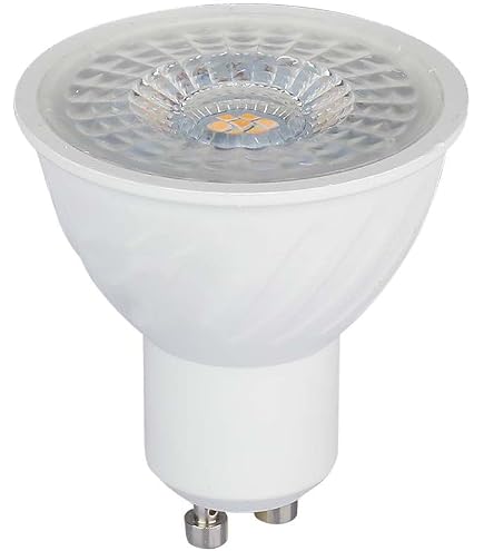 V-TAC Faretto LED GU10 5W, Luce Bianca Fredda 6400K, Copertura Satinata 110°. Confezione Da 3 Pezzi, Chip SMD. Perfetto Per Interni.